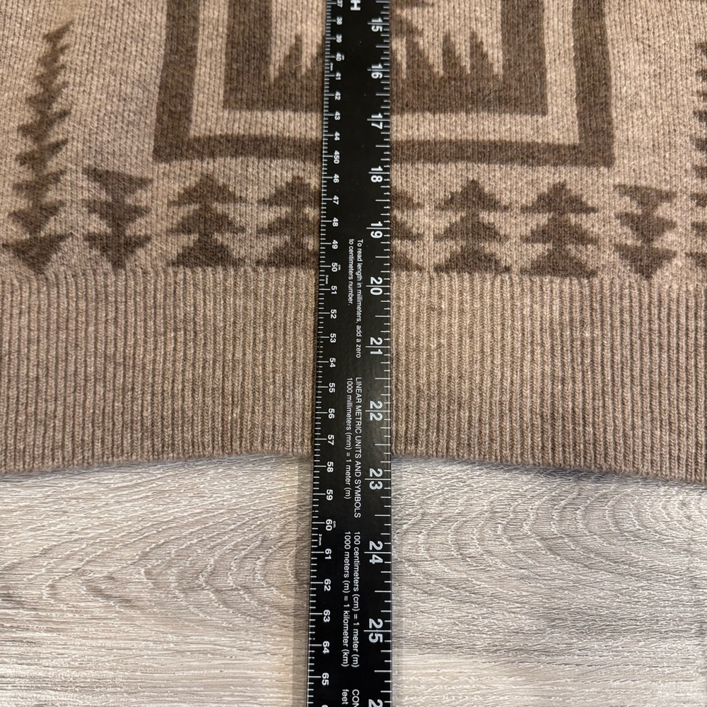 Pendleton Harding Southwestern Geometric Tan Brown Wool Sweater Women’s Medium - Picture 8 of 9